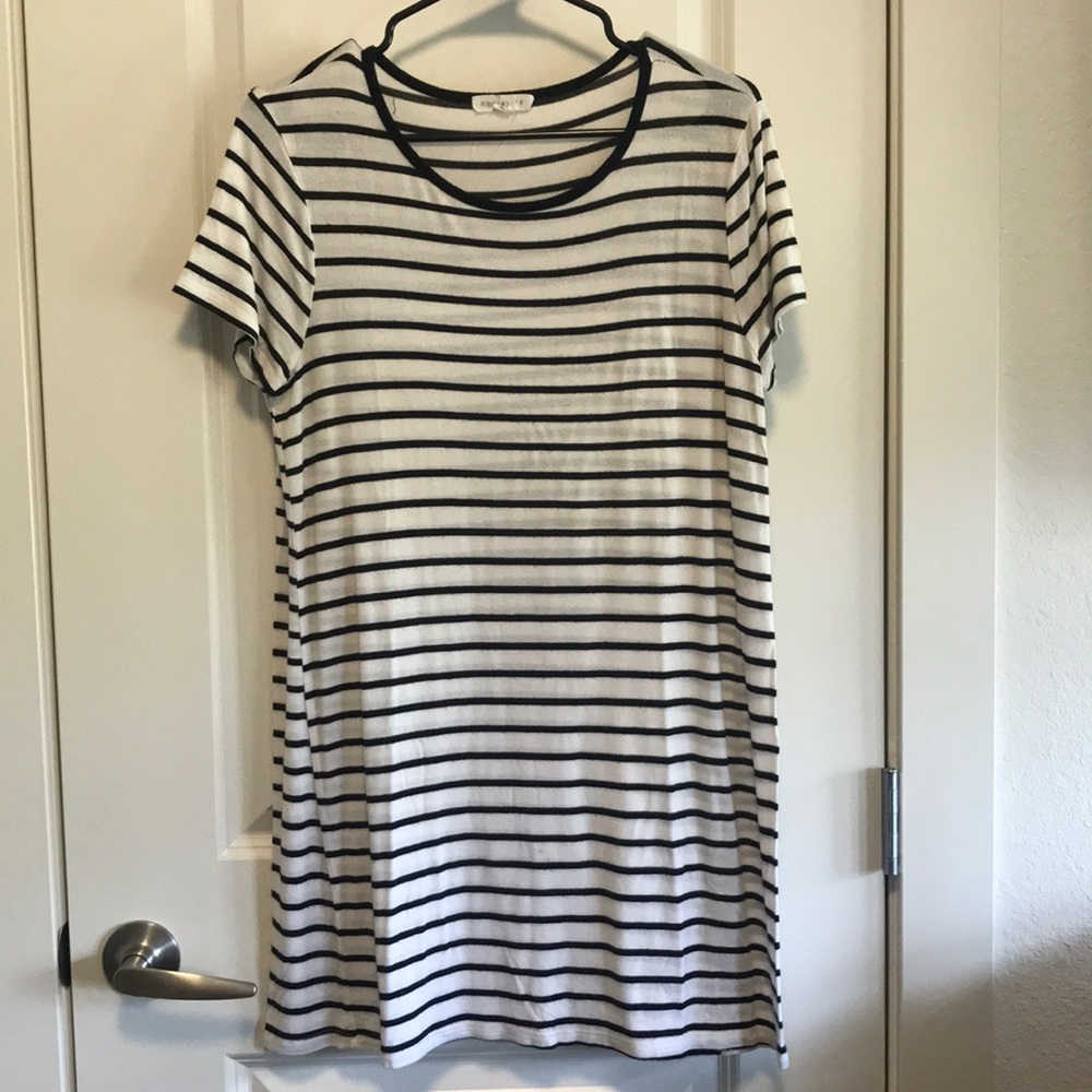 Black and white striped t-shirt dress